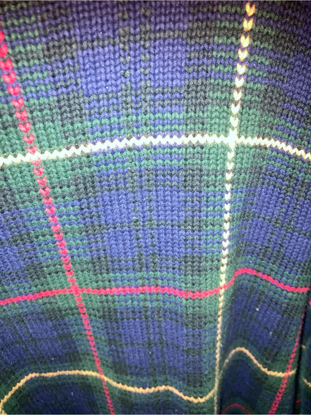 Ralph Lauren Polo  Navy, Green & Red Plaid Crewneck Sweater XL - Picture 4 of 5